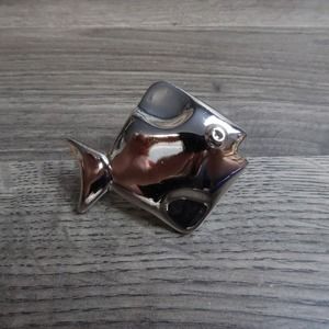 6ct Michael Aram Cabinet Drawer Fish Flounder Pull Knob Silver Tone